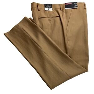 J. Ferrar Mens Slim Fit Adjustec Stretch Dress Pants Florence Brown 36x30 NEW